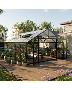 Gardenmeister Royal Garden 300 Glaspavillon Sicherheitsglas 4 mm & Polycarbonat 10 mm Kombi schwarz GM805870