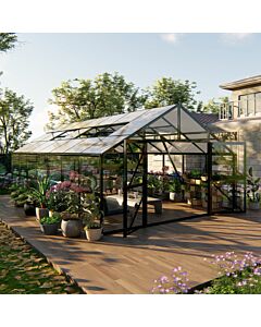 Gardenmeister Royal Garden 500 Glaspavillon Sicherheitsglas 4 mm & Polycarbonat 10 mm Kombi schwarz GM805880