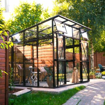 Gardenmeister Victoria 100 Glaspavillon Sicherheitsglas 4 mm schwarz