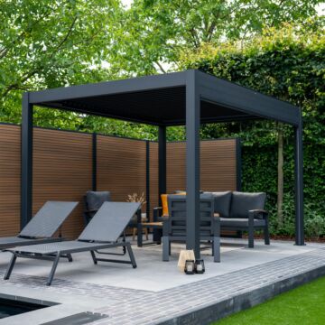 Pratt & Söhne Rivièra Pergola Aluminium mit Lamellendach 4 x 3 m elektrisch