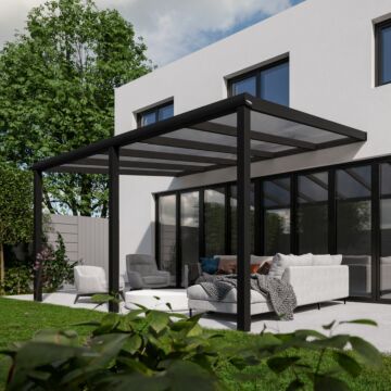 Pratt & Söhne Terrassenüberdachung Klar Polycarbonat 16 mm 5 x 3,5 m